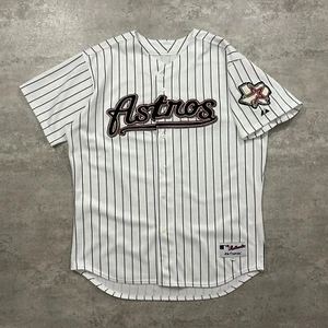 VTG 00s MLB HOUSTON ASTROS PINSTRIPED AUTHENTIC JERSEY MAJESTIC SIZE 52 XXL - Picture 1 of 7