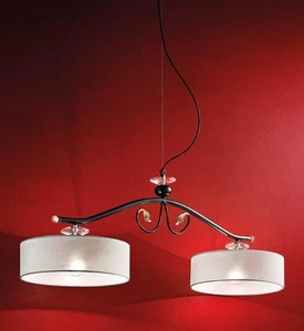 Lampadario da cucina bilanciere con cristallo trasparente classico nero bianco - Imagen 1 de 1