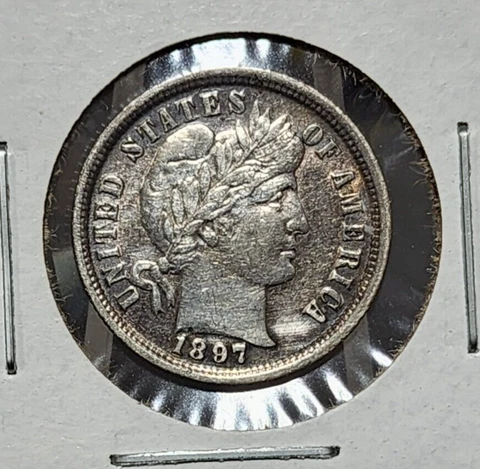 1897 BARBER DIME 10C SILVER COIN (2300) Cover