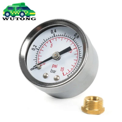 Universal Fuel Pressure Gauge 0-15psi Oil Pressure Gauge 1/8" NPT 3/8" NPT - Image 1 of 4