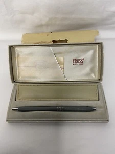 Vintage Cross Pen Gray Model 2142 Monogrammed In Box Smooth Writing Implement - Picture 1 of 11