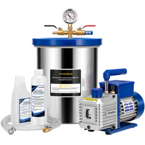 3 Gallon Vacuum Chamber w/ 3.5CFM Vacuum Pump Kit 1/4HP Single Stage 110V - Picture 1 of 7