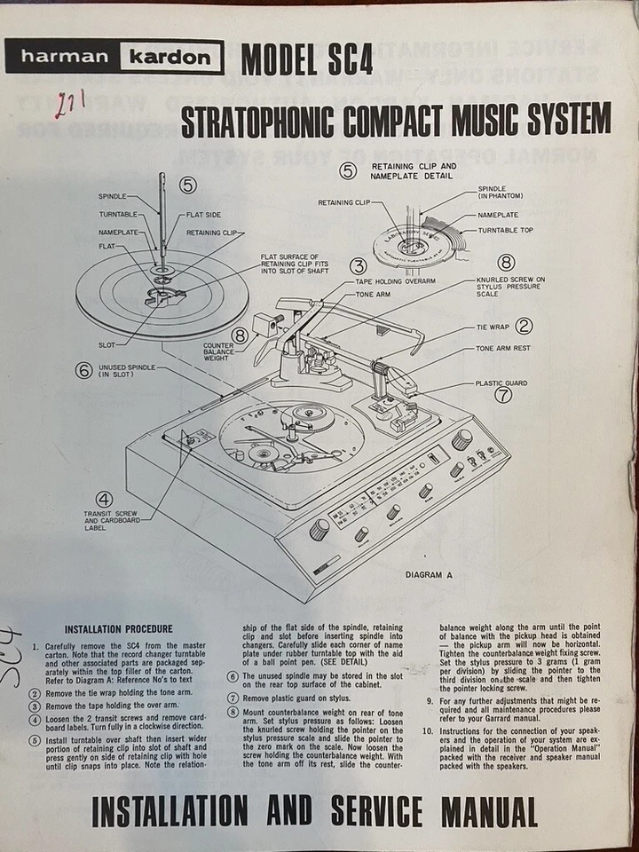 Manual de servicio HARMAN KARDON SC4 SC-4 *ORIGINAL* LIBRO O PDF-ENVÍO GRATUITO Foto 1 de 1