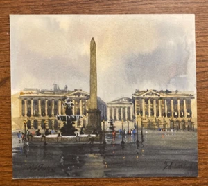 Place de la Concorde in watercolor by unknown street artist - Picture 1 of 3