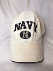 Navy Midshipmen White Zephyer Stickeyback Dad Hat?Distressed Curved Visor