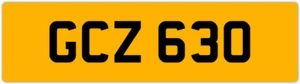GCZ 630 G 3x3 DATELESS PRIVATE NUMBER PLATE GAZ GAV GEO GUS GUY GRACE GEM GED GS - Picture 1 of 1