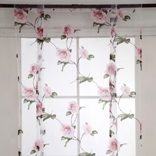 Tie Up Voile Roman Curtain Shade Sheer Window Curtain Drape for Small Windows