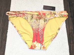 NWT $84 NATORI MEDIUM M ORANGE YELLOW MULTI COLOR BIKINI SWIM BOTTOM COLOR: FUJI - Picture 1 of 8