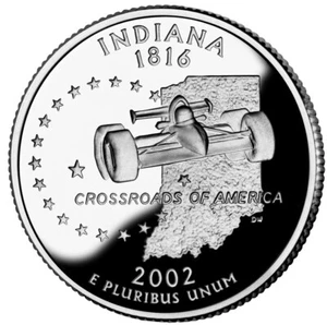 2002 S SILVER PROOF INDIANA STATE QUARTER 90% SILVER FREE SHIPPING! - Picture 1 of 1
