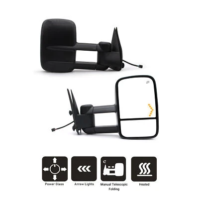 Par de espejos retrovisores eléctricos térmicos para Chevy Silverado Sierra 1500 2500 HD 1999-2002 Foto 1 de 4