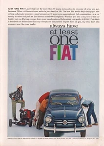1962 Vintage FIAT Model 600-D European Automobile Car Print Ad - Picture 1 of 1