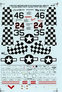 CALCOMANÍAS SUPER ESCALA 48-497 SEGUNDA GUERRA MUNDIAL TARDÍA P-51D MUSTANG ASES CHECKERTAIL CLAN 325 - Imagen 1 de 2