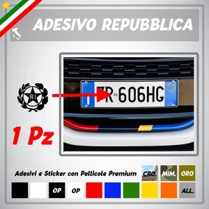 1 Stemma Adesivo Logo Repubblica RI Stella Restauro Targa D'epoca Bollino Vespa - Foto 1 di 1