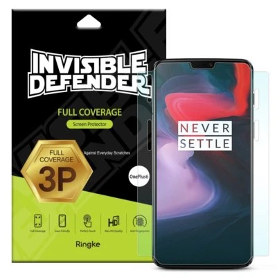 For OnePlus 6 Screen Protector | Ringke [ID Full Coverage] Clear Skin Film [3pc] - Image 1 of 4