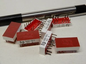 HP 5082-7611 411 D Seven Segment LED Display Chips Qty 7 NOS .4 x .75 Red - Picture 1 of 3