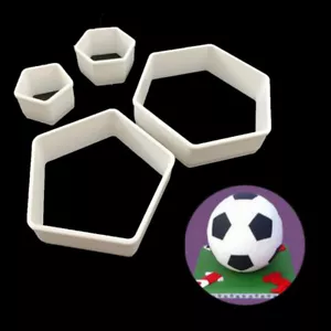 4Pcs Sugarcraft Football Fondant Mold Cookie Cutter Cake Decor Tools Bakeware`uk - Picture 1 of 8