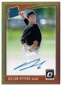 2018 Donruss Optic Signatures Black Dillon Peters RC Auto 04/25 Miami Marlins