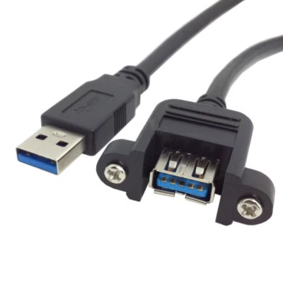 USB 3.0 SuperSpeed Male to Female Extension Panel Mount Cable 1Ft, 3Ft, 6Ft - Image 1 of 3