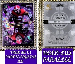 1/1 PURPLE 2-UP MIRROR CRYSTAL HOLO-LUX Brock Bowers PRC 2023 Wild Card Queen - Bild 1 von 5