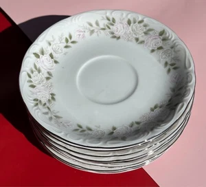Sheffield Fine China Classic 501 Mixed Size Plates, Japan White w/ Pink Floral - Picture 1 of 8