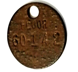 Placa Obrero FLUOR INDUSTRIAL Worker Tag Guayanilla PUERTO RICO ficha token #1 - Picture 1 of 5