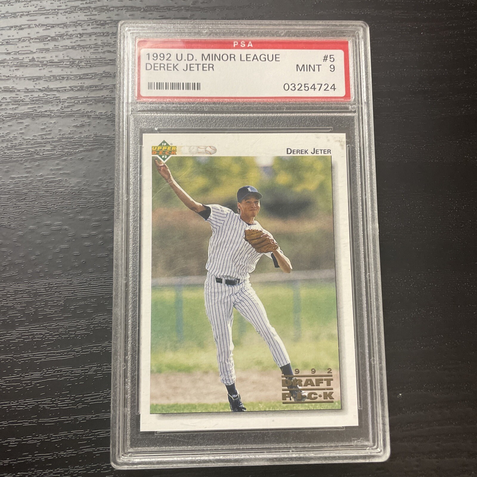 1992 UPPER DECK BASEBALL #5 DEREK JETER ROOKIE MINOR LEAGUE PSA 9 (see pictures)