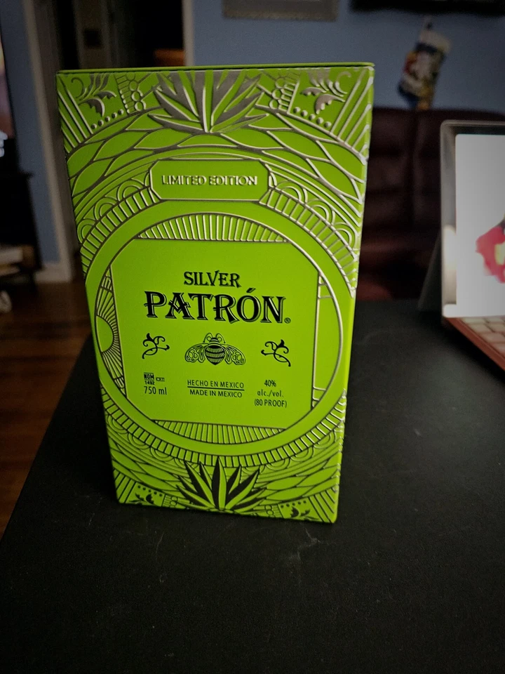 New Limited Edition Silver Bee Design Pressed Tin Gift Box Patron Silver Tequila - Image 1 of 4