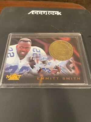 1996 Pinnacle #15 Emmitt Smith card w/ coin, Dallas Cowboys HOF - Image 1 of 4