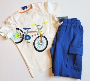 Gymboree boys 5T Stunt Master Bicycle Tee Shirt Blue Cotton Shorts Set NWT - Picture 1 of 3