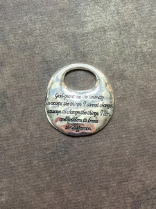 Silver Tone Serenity Prayer Pendant - Picture 1 of 5