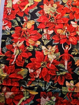 Michael Miller Winter Fairy Flower Fairies by Cicely Barker .63 Yd, Sparkly 2011 - Image 1 of 4