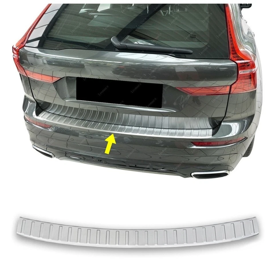 Per VOLVO XC60 II 2017-SU Cromato Protezione Paraurti (Spazzolato) ACCIAIO - Imagen 1 de 4