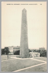 Postal Bunker Hill Monument Charlestown Massachusetts Obelisco Photolux c1940 - Imagen 1 de 2