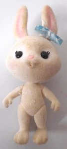 3” Poseable Flocked Bunny Wearing Bow Figurine Toy Easter Bunny ISSUES - Picture 1 of 9