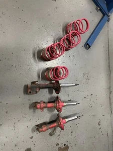 Subaru Impreza Rare Sti Pink Adjustable Suspension & Sti Pink Lowering Springs - Picture 1 of 9