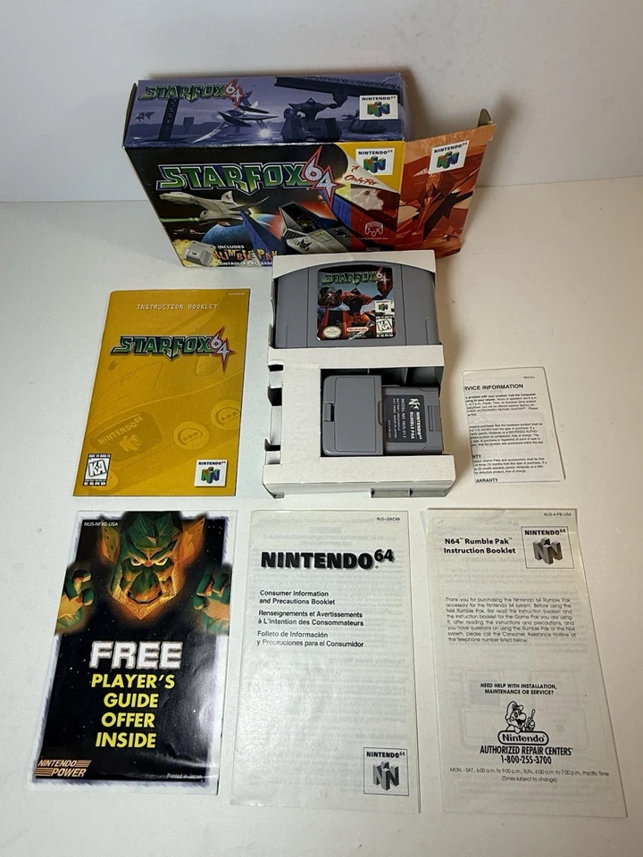 Star Fox 64 (N64, 1997) Big Box Authentic CIB Complete w/ Manual Rumble Pak VGC - Image 1 of 4