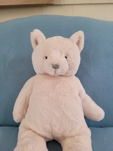 Peluche PBK Cat 18" beige con bolsa de frijoles rosa Undertone 2022 Pottery Barn Kids - Imagen 1 de 14