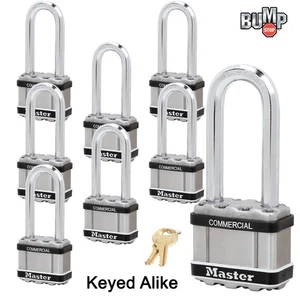 Master Lock Magnum Padlock - (8) Keyed Alike w/BumpStop Technology M5NKALJSTS-8 - Picture 1 of 3