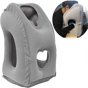 Cuscino Collo Gonfiabile da Viaggio, Cuscino Supporto Mento per Aereo Auto Ufficio Nap - Foto 1 di 23