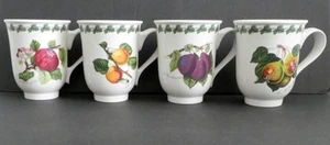 Portmeirion POMONA tasse à pieds bécher LOT DE 4 bandes feuilles 4,25" de haut fruits - Photo 1/9