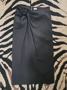 Olia Black Cotton Stretch Maxi Pencil Skirt, XL - Bild 1 von 7