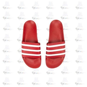 Adidas Adilette Slides Red White Slide Sandal Mule Slipper - Picture 1 of 5