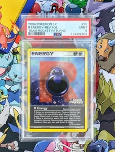 2004 Pokemon R Energy Reverse Foil 95/109 Ex Team Rocket Returns PSA 9 MINT - Picture 1 of 3