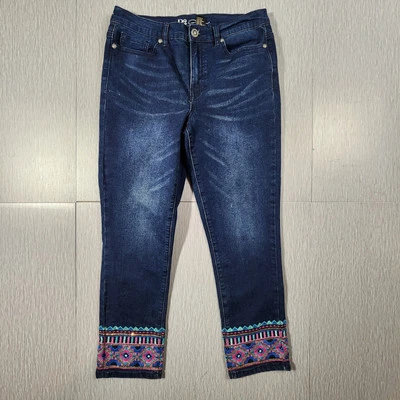 Diane Gilman DG2 | Jeans artísticos bordados lavado oscuro | Mujer talla 8 Foto 1 de 4