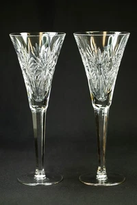 2 Waterford geriffelte Champagner Millennium Serie GESUNDHEIT Toastflöten (KMT) - Bild 1 von 8