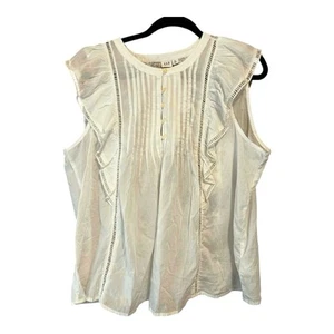 Gap Ösen Flatterärmel Bluse Top Gr. XL weiß Baumwolle 1/4 Knopfleiste - Bild 1 von 8