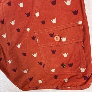 Mollusk Mens 36 (L) Rust Orange Hang Ten AOP Beach Resort Surf Board Shorts - Picture 1 of 8