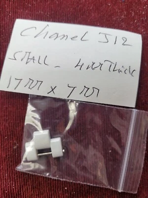 PARA Chanel J12 PEQUEÑA CERÁMICA BLANCA 17 mm X 7 mm X4 MM ESPESOR (con PIN) Foto 1 de 4