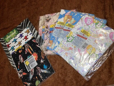 Vintage Lot Of  8 Pack Of American Greeting Wrapping Paper Forget Me Not & More - Image 1 of 4