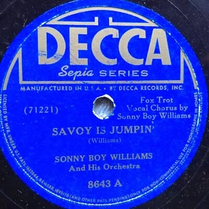 78 rpm Decca 8643, Sonny Boy Williams, Savoy Jumpin', Honey Love, jazz blues, V - Picture 1 of 3